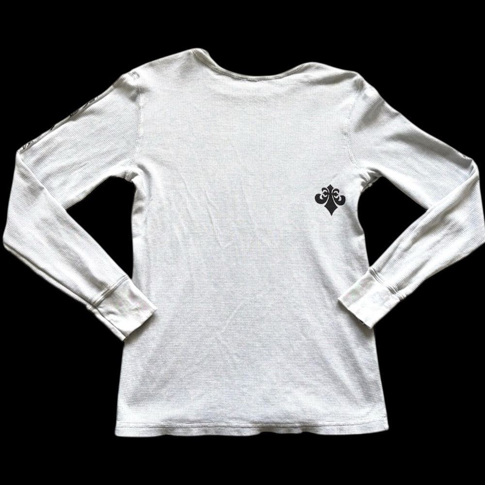 Affliction Men’s Medium Grey Crew Neck Long Sleeve Bird With Wings Thermal Tee - Picture 4 of 4